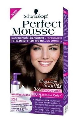 Schwarzkopf Perfect Mousse Haarfarbe, 365 Schoko Brownie, 1 Packung
