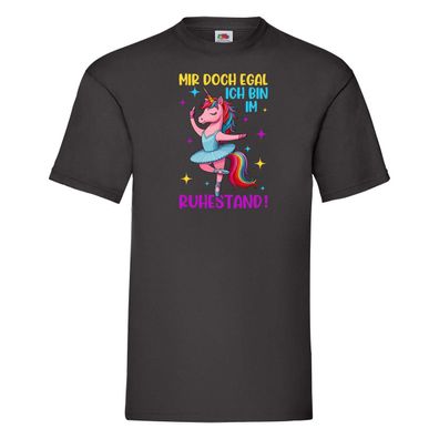 Bin im Ruhestand | Tanzendes Einhorn | Einhorn v2 T-Shirt Schwarz