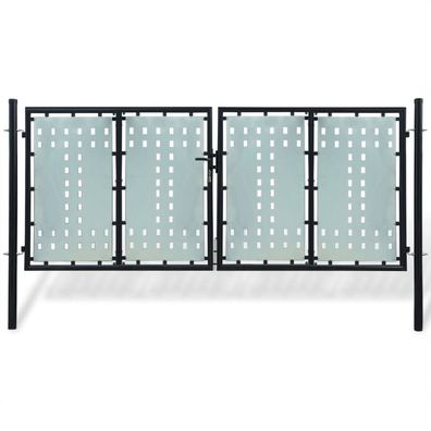 vidaXL Zauntor (Einzeltor) Schwarz 300x175 cm