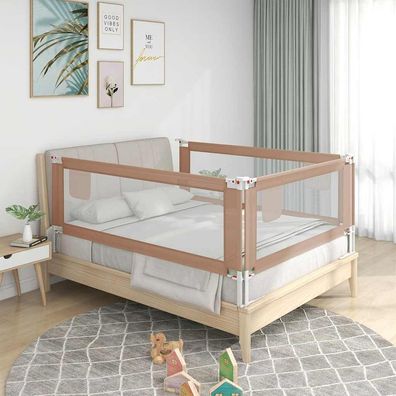 vidaXL Kleinkind-Bettschutzgitter Taupe 180x25 cm Stoff