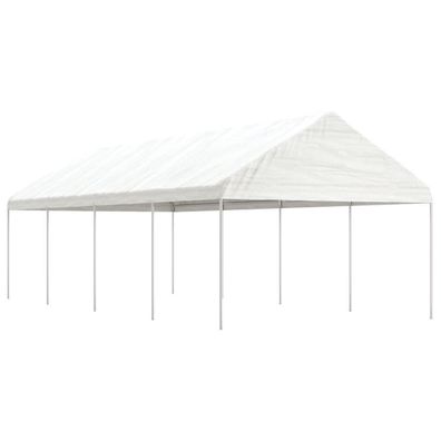 vidaXL Pavillon mit Dach Weiß 8,92x4,08x3,22 m Polyethylen