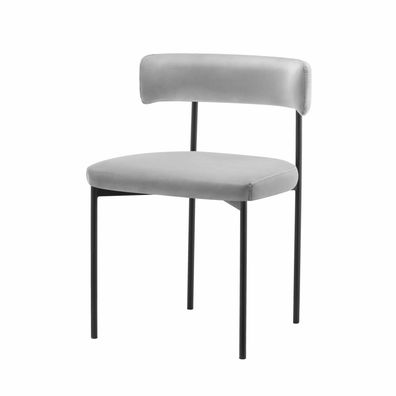 Selsey Loanny - Polsterstuhl, Samt, Grau