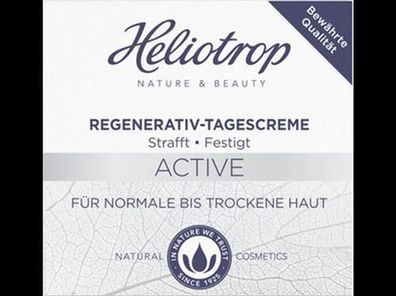 Heliotrop 3x Active Regenerativ- Tagescreme, spendet intensiv Feuchtigkeit, milde