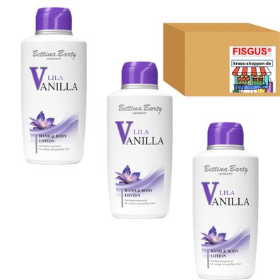 Bettina Barty - Lila Vanilla Serie - Hand & Body Lotion 3x500ml Vorratspack
