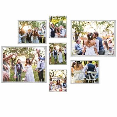 Bilderrahmen Set 7x Fotorahmen Fotos Collage Rahmen Bilder mit einer Vorlage