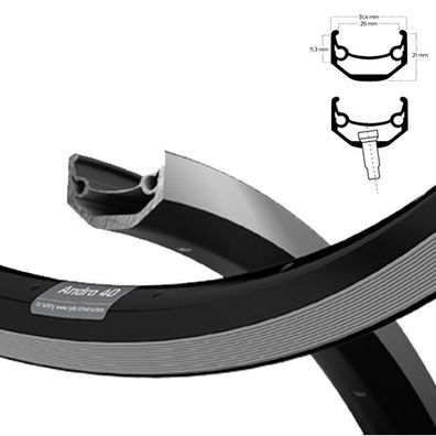 Felge ANDRA 40 25-559, schwarz, 32 Loch, VL=8,5, Ryde, 600285