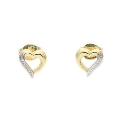 JuwelmaLux Ohrstecker Herz 333 Gold, teil rhodiniertJL14-06-0431