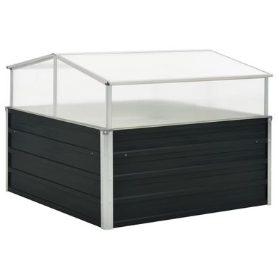vidaXL Gewächshaus Anthrazit 100x100x77 cm Verzinkter Stahl