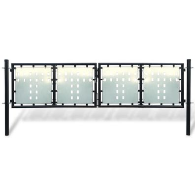 vidaXL Zauntor (Einzeltor) Schwarz 300x125 cm