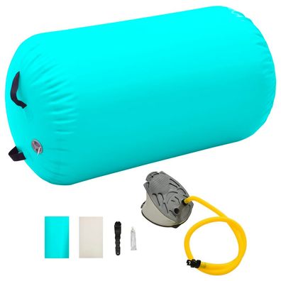 vidaXL Aufblasbare Gymnastik-Rolle mit Pumpe 100x60 cm PVC Grün