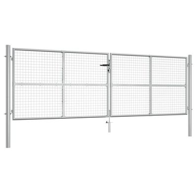 vidaXL Gartentor Verzinkter Stahl 415 x 175 cm Silbern