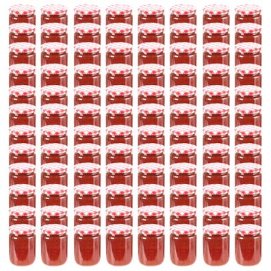 vidaXL Marmeladengläser mit Weißem/Rotem Deckel 96 Stk. 230 ml