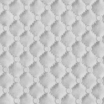 Restposten Restrollen Abverkauf Vlies Tapete Leder Polster Optik grau silber leather