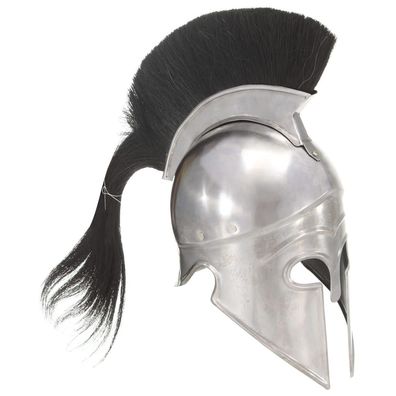 vidaXL Griechischer Krieger-Helm Antik Replik LARP Silbern Stahl