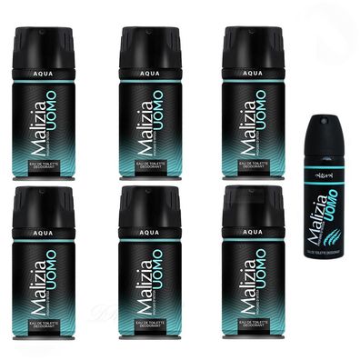 Malizia UOMO AQUA deo 6x 150ml + travel 50ml