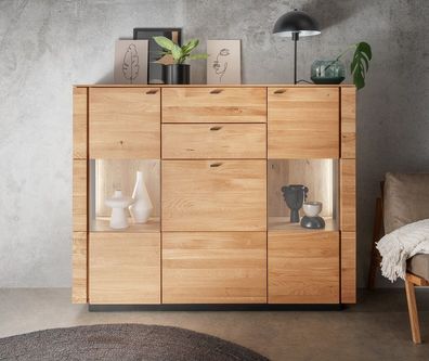 Highboard 157x127cm "Savona" Wildeiche geölt