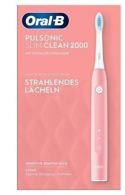Oral-B Pulsonic Slim Clean 2000 Elektrische Schallzahnbuerste, Pink, 1 Stueck
