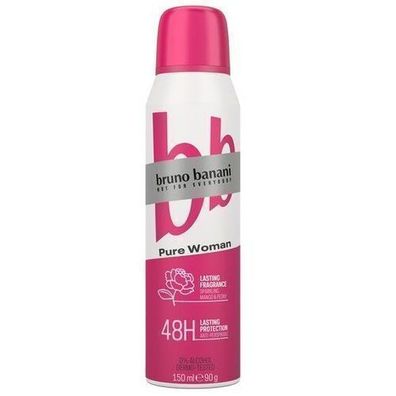 Bruno Banani Pure Woman Deodorant Spray - 150 ml Antitranspirant fuer Frauen