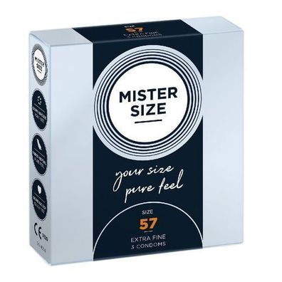 Mister Size Kondome 57mm, 3er Pack - Perfekte Passform fuer maximalen Komfort