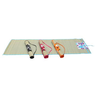 2tlg. XL Strandmatte Stranddecke Picknickdecke Bastmatte Schwarz L180xB60cm