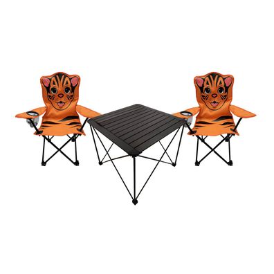 3-tlg Kinder Campingmöbel Set Tragegriff Campingtisch + 2 Anglerstühle Tasche