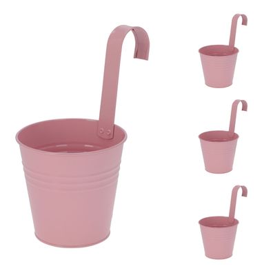 4er Hängetopf Blumentopf zum Aufhängen Pflanzgefäß Balkontopf Rosa Ø13xH26cm