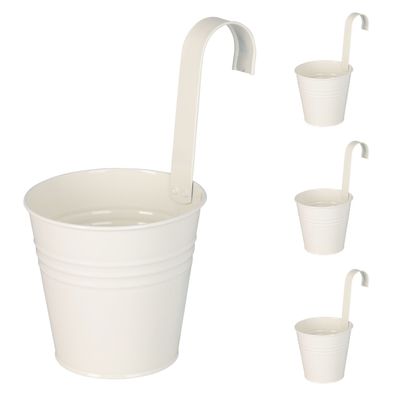 4er Hängetopf Blumentopf zum Aufhängen Pflanzgefäß Balkontopf Weiß Ø13xH26cm