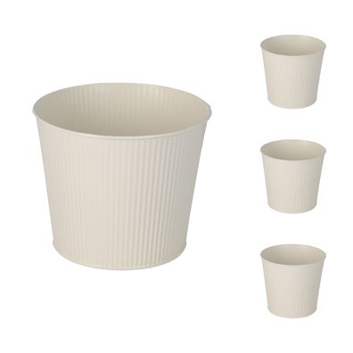 4 Stück Blumentopf Pflanztopf Umtopf Pflanzgefäß Balkontopf verzinkt Ø17xH15cm