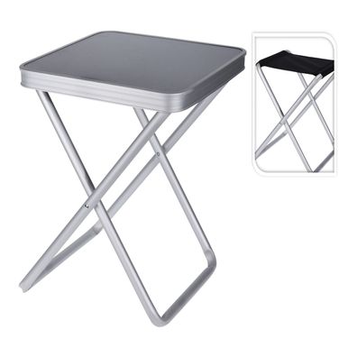 2in1 Alu Klapptisch Campingtisch Campingstuhl Hocker Camping L40xB40xH47cm