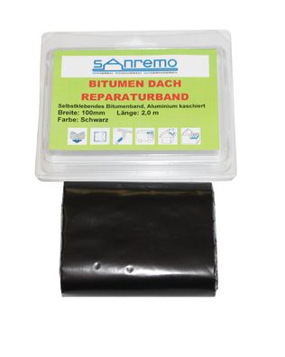 Sanremo Bitumendichtband Reparaturband Dach Dachdeckerband 100mm x 2m Schwarz
