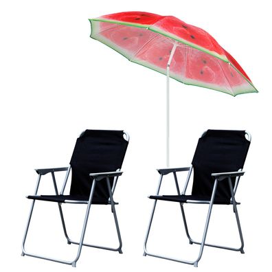 2er Campingstühle Klappstühle + Sonnenschirm Strandschirm Ø180cm Campingmöbel
