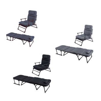 2in1 Gartenliege Sanitätsliege Gästebett Relaxsessel Ruhesessel mit Polster