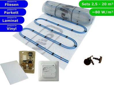 Fußbodenheizung Wasser Set HoWaTech Duo Doppelrohr Heizmatte und E-Regelbox Standard