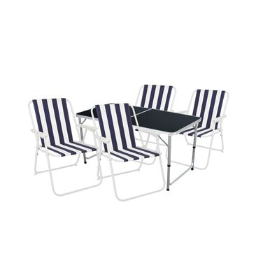 5-teiliges Campingmöbel Set Black Edition Alu Tragegriff Camping 120x60x58/70cm
