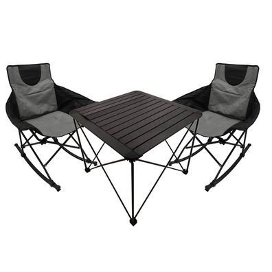 3er Campingmöbel Set Schaukelstuhl Campingstuhl Campingtisch Outdoor klappbar