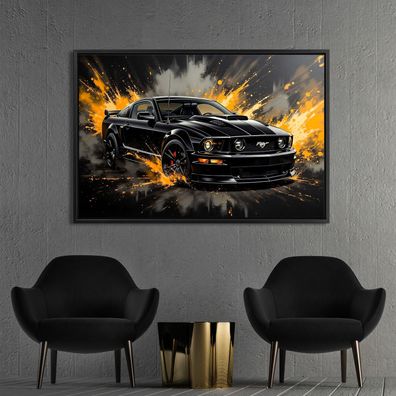Ford Mustang Sportwagen Auto, Wandbild Leinwand, Acrylglas oder Poster Nr7