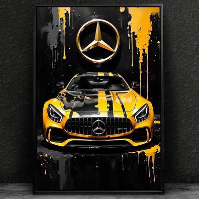 Mercedes Amg Sportwagen Auto, Wandbild Leinwand, Acrylglas oder Poster NR8
