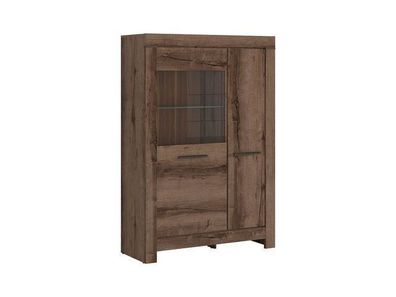 BLACK RED WHITE Vitrinenschrank Balin | Standvitrine | 39,5 x 100,5 x 148,5 cm, Braun