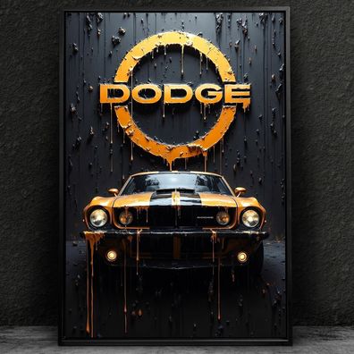 DODGE Sportwagen Auto, Wandbild Leinwand, Acrylglas oder Poster Nr5