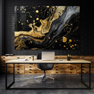 Abstrakte Gold Kunst Bild, Moderne Wandbild Leinwand, Acrylglas oder Poster