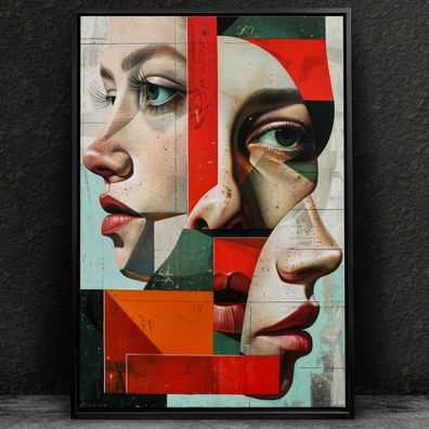 Künstlerisches abstraktes Porträt Bild - Wandbild Leinwand, Acrylglas oder Poster
