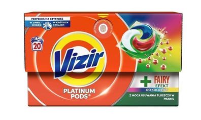 Vizir Platinum Pods + Fairy Effekt Waschkapselfarben, 20 Stueck
