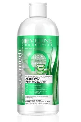Eveline Erfrischendes 3-in-1 Mizellenwasser mit Aloe Vera, 400 ml