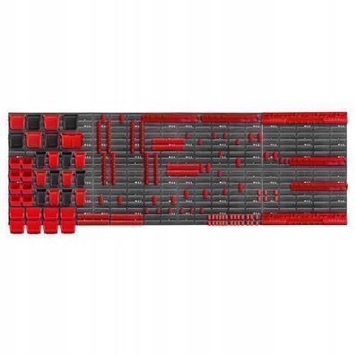 KADAX Werkstattwandregal, Wandplatten, 232 x 78 cm, Schwarz, 122 tlg