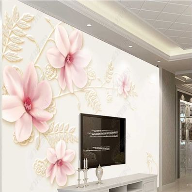 Vlies Fototapeten Wandtapete Wandbilder 3D-Effekt Relief Magnolie Blume 8238