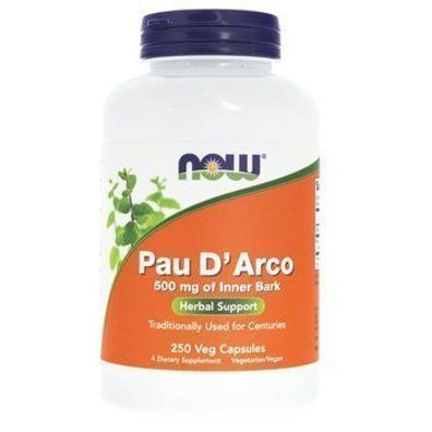 Now Foods Pau D'arco 500mg 250 Kapseln - Natuerliche Pflanzenextrakte zur Unterst