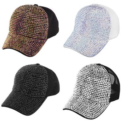 Damen Baseballkappe mit glitzernden Strass Sports Sonnenhut Baseball Cap Tanzhut