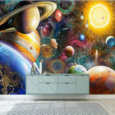Vlies Fototapete Wandtapete Wandbilder 3d Space Universum Schlafzimmer 1499