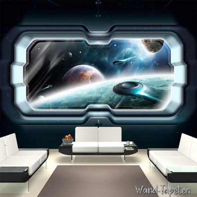 Vlies Fototapete Wandtapete Wandbilder 3d Raumschiff 3289