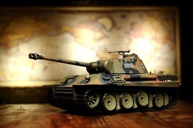 Ferngesteuerter Panzer "German Panther" 1:16 Heng Long Stahlgetriebe PRO V7